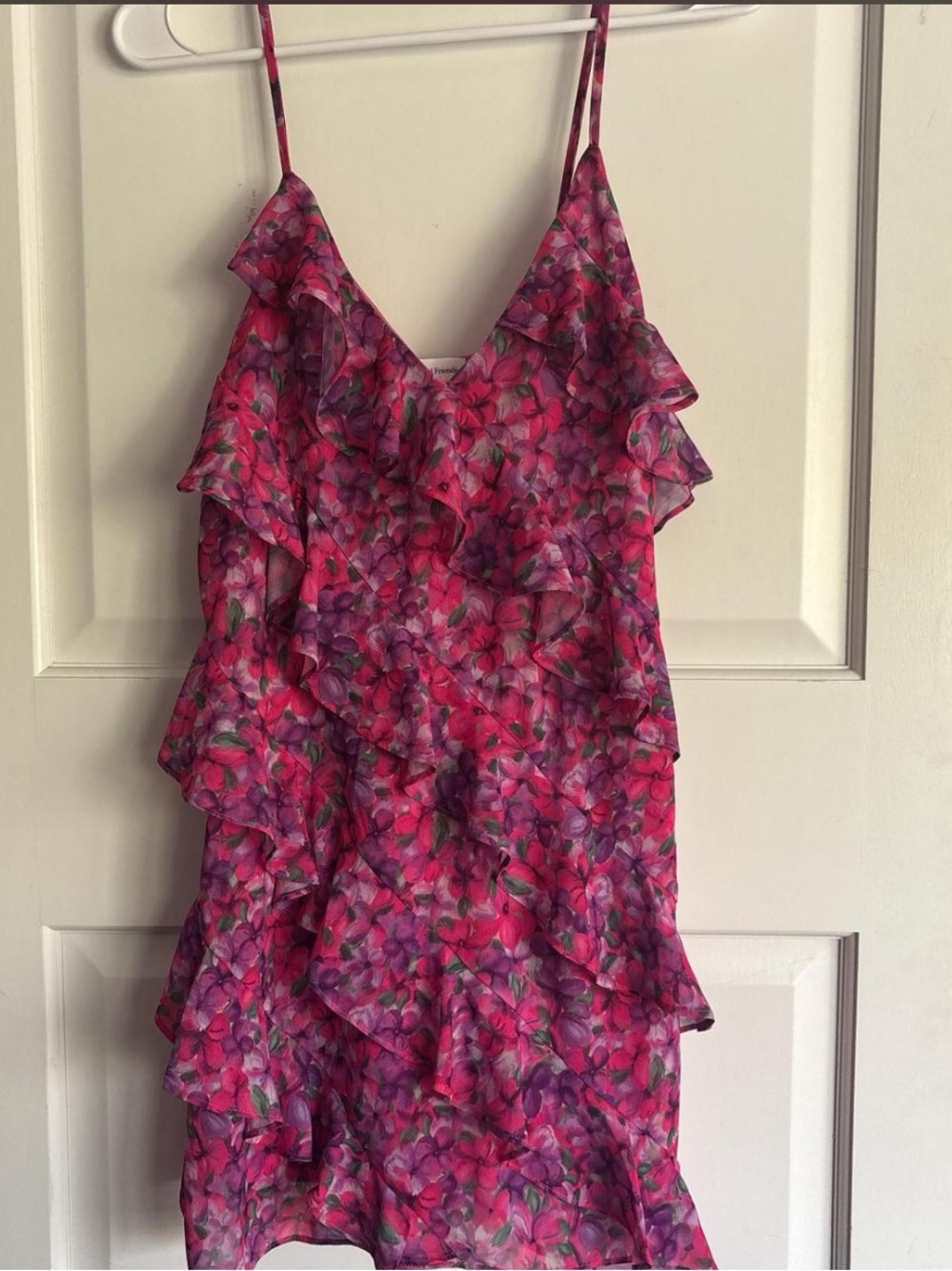 Lovers + Friends Pink & Purple Floral Ruffle Cami